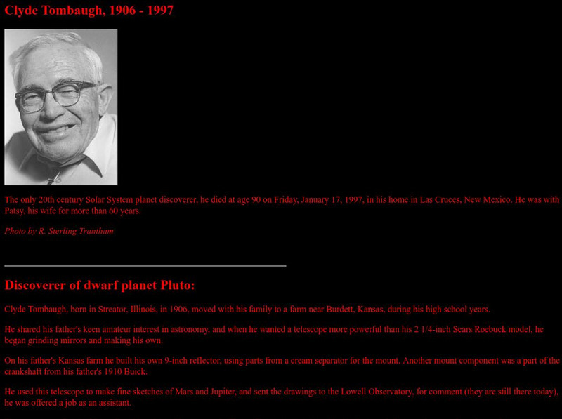Observatorio Arval: Clyde Tombaugh Handout Observatorio Arval: Clyde Tombaugh Handout