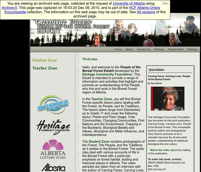 Alberta Online Encyclopedia: People of the Boreal Forest Handout Alberta Online Encyclopedia: People of the Boreal Forest Handout