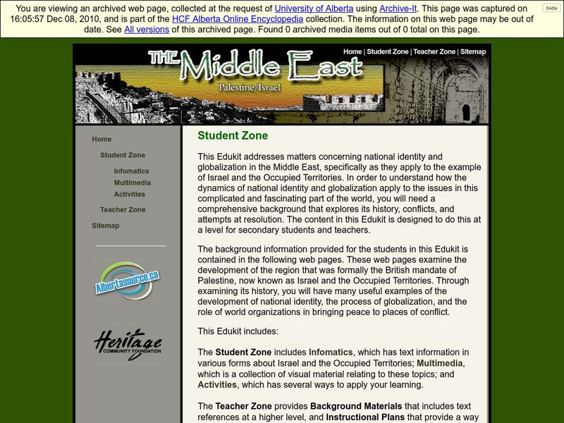 Alberta Online Encyclopedia: Heritage Edukit: The Middle East (Student) Handout Alberta Online Encyclopedia: Heritage Edukit: The Middle East (Student) Handout