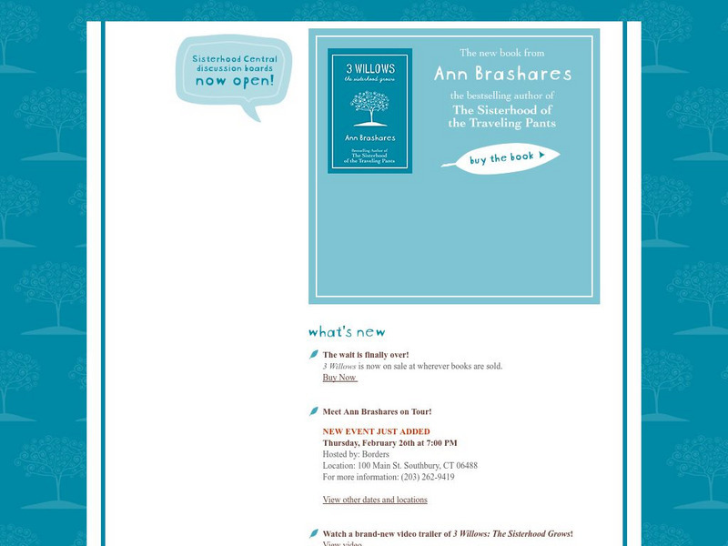 Penguin Random House: 3 Willows: The Sisterhood Grows by Ann Brashares Primary Penguin Random House: 3 Willows: The Sisterhood Grows by Ann Brashares Primary