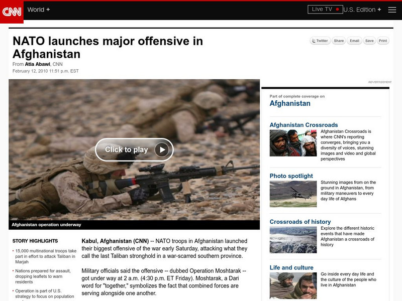 Cnn: Nato Launches Major Offensive in Afghanistan Article Cnn: Nato Launches Major Offensive in Afghanistan Article