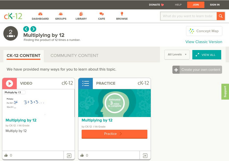 Ck 12: Elem Math: Multiplying by 12 Unit Plan Ck 12: Elem Math: Multiplying by 12 Unit Plan