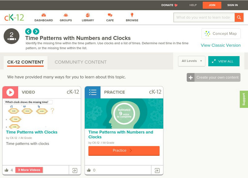 Ck 12: Elem Math: Overview of Time Patterns Instructional Video Ck 12: Elem Math: Overview of Time Patterns Instructional Video