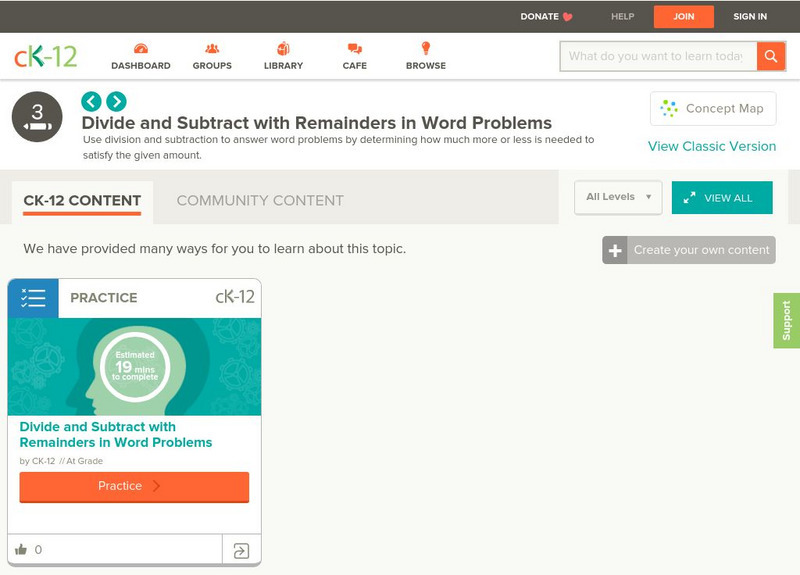 Ck 12: Elem Math: Finding the Remainder Unit Plan Ck 12: Elem Math: Finding the Remainder Unit Plan