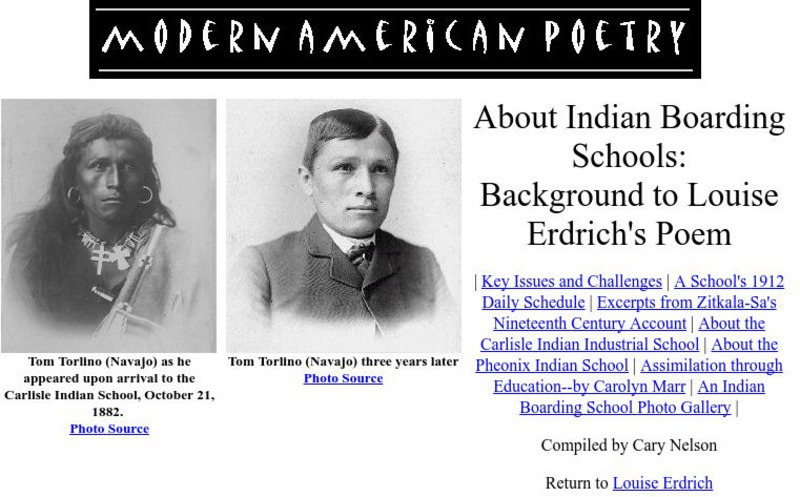 University of Illinois: Modern American Poetry: About Indian Boarding Schools Primary University of Illinois: Modern American Poetry: About Indian Boarding Schools Primary