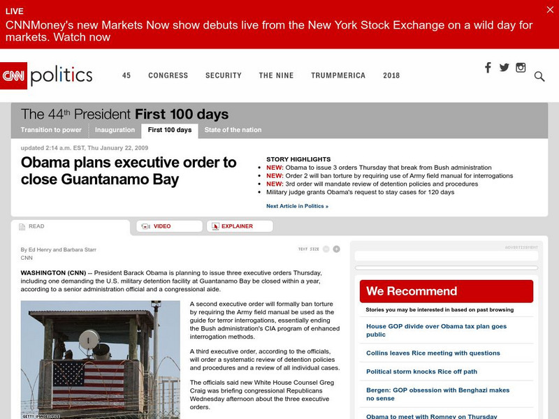 Cnn: Obama Plans Executive Order to Close Guantanamo Bay Article