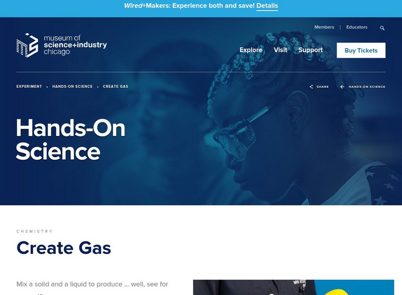 Museum of Science and Industry: Online Science: Create Gas Activity Museum of Science and Industry: Online Science: Create Gas Activity