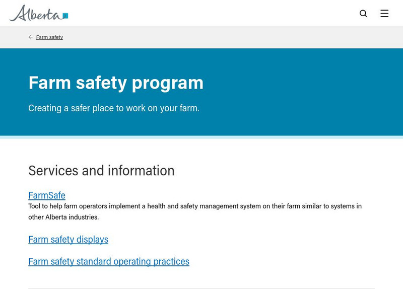 Government of Alberta: Welcome to the Alberta Farm Safety Program Website Government of Alberta: Welcome to the Alberta Farm Safety Program Website
