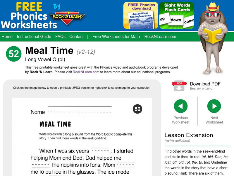 Rock 'N Learn: Meal Time Unknown Type Rock 'N Learn: Meal Time Unknown Type