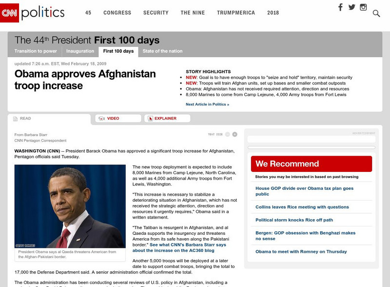 Cnn: Obama Approves Afghanistan Troop Increase Article