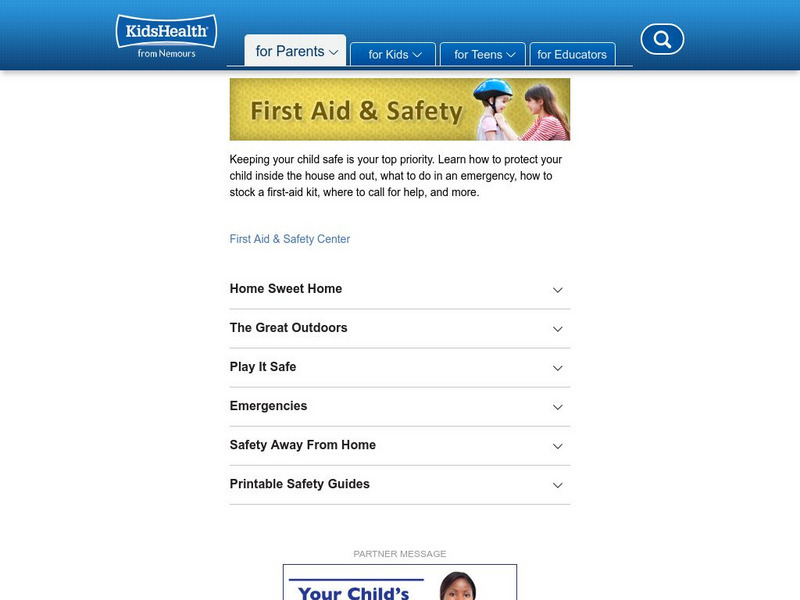 Kids Health: First Aid & Safety Article Kids Health: First Aid & Safety Article