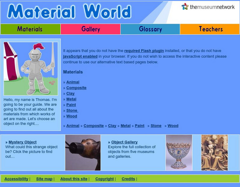 Museum Network: Material World Interactive Museum Network: Material World Interactive