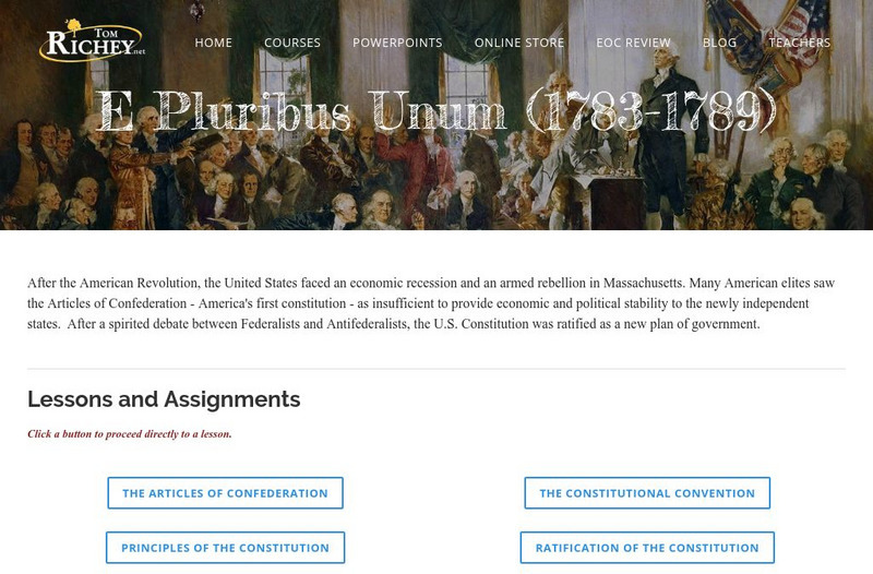Tom Richey: The u.s. Constitution (1783 1789) Unit Plan Tom Richey: The u.s. Constitution (1783 1789) Unit Plan