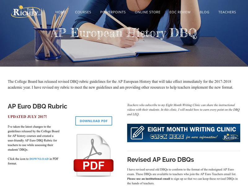 Tom Richey: The Ap European History Dbq Website Tom Richey: The Ap European History Dbq Website