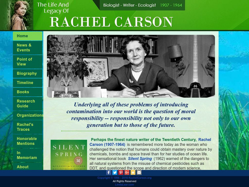 Rachel Carson: The Life and Legacy of Rachel Carson Handout Rachel Carson: The Life and Legacy of Rachel Carson Handout