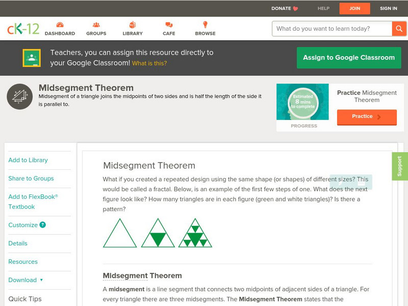 Ck 12: Geometry: Midsegment Theorem Unit Plan
