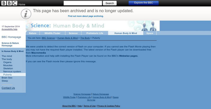 Bbc: Science: Human Body & Mind: The Body: Puberty Interactive