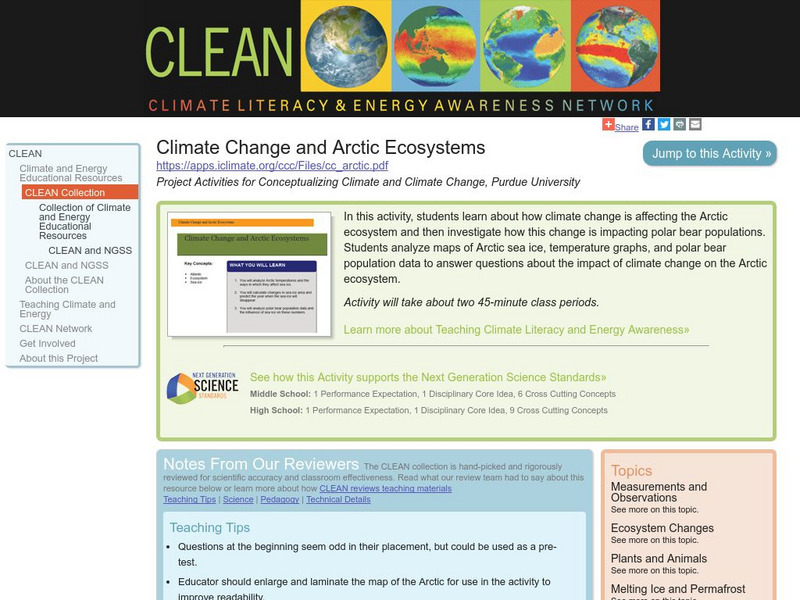 Clean: Climate Change and Arctic Ecosystems Lesson Plan Clean: Climate Change and Arctic Ecosystems Lesson Plan