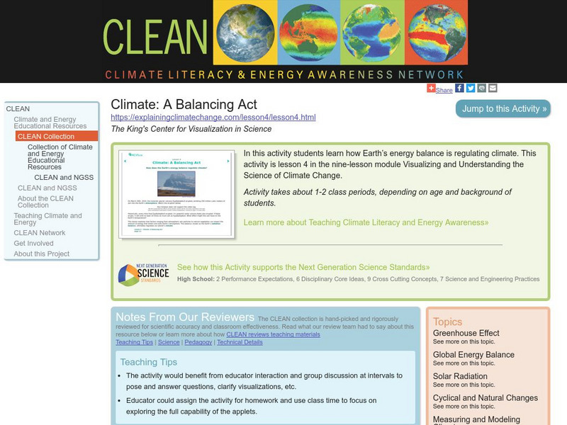 Clean: Climate: A Balancing Act Unit Plan
