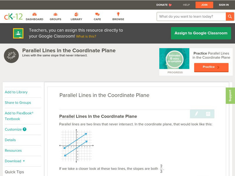 Ck 12: Geometry: Parallel Lines in the Coordinate Plane Unit Plan Ck 12: Geometry: Parallel Lines in the Coordinate Plane Unit Plan