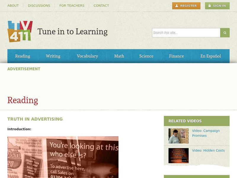 Tune in to Learning: Truth in Advertising Unit Plan Tune in to Learning: Truth in Advertising Unit Plan
