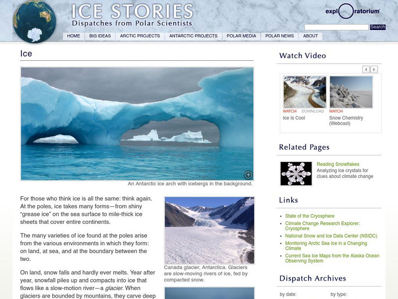 Exploratorium: Ice Stories: Dispatches From Polar Scientists: Ice Article Exploratorium: Ice Stories: Dispatches From Polar Scientists: Ice Article