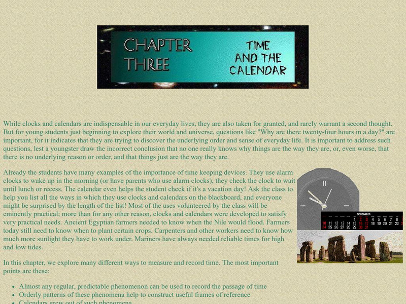 Harvard Smithsonian Center for Astrophysics: Time and the Calendar Lesson Plan Harvard Smithsonian Center for Astrophysics: Time and the Calendar Lesson Plan