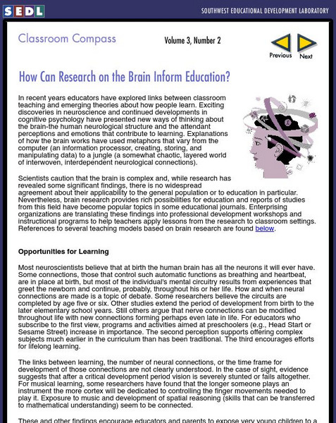 Classroom Compass: How Can Reserach on the Brain Inform Education? Professional Doc Classroom Compass: How Can Reserach on the Brain Inform Education? Professional Doc