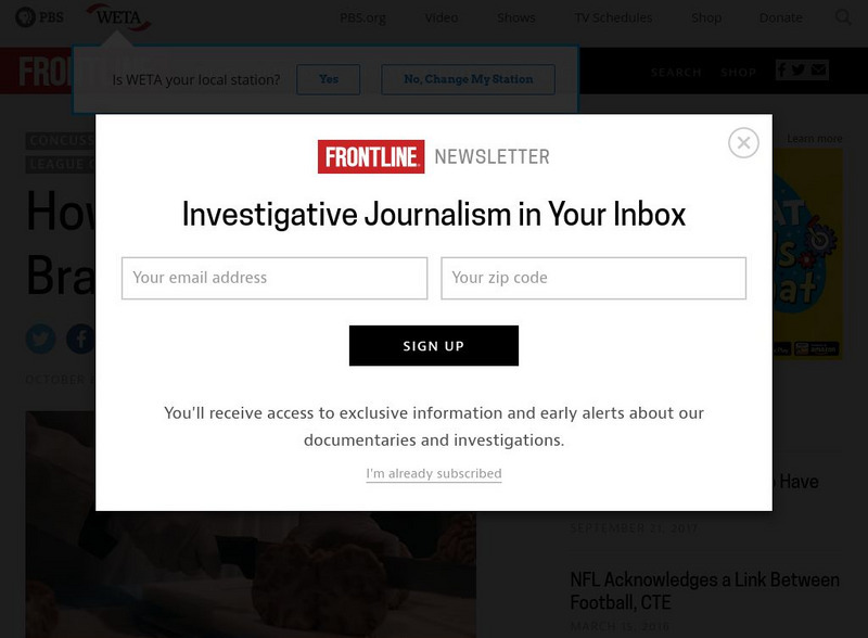 Pbs: Frontline: The League of Denial: The Four Stages of Cte Website Pbs: Frontline: The League of Denial: The Four Stages of Cte Website