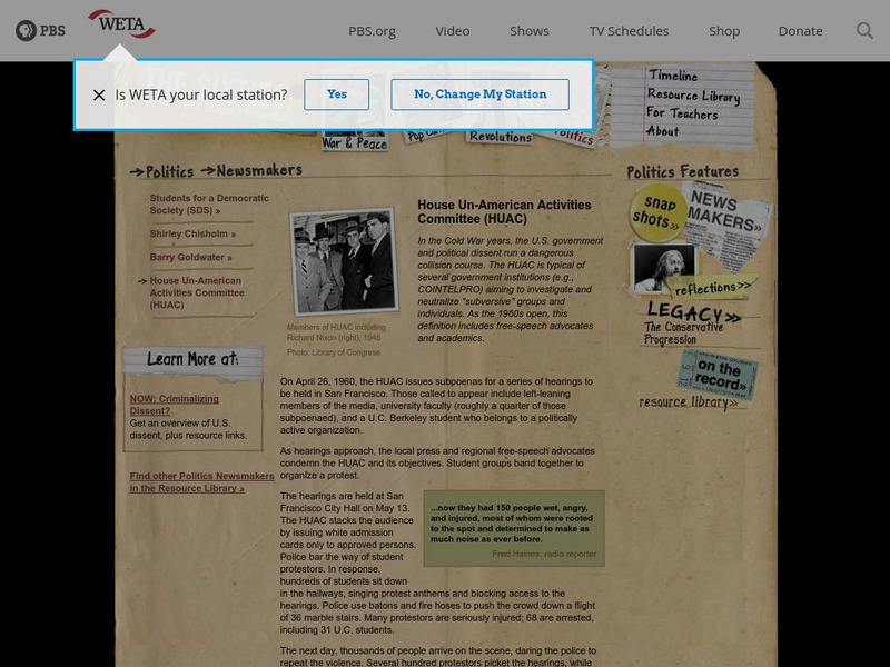 The Sixties: House Un American Activities Committee Website The Sixties: House Un American Activities Committee Website