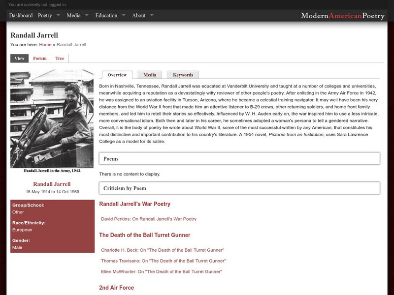 University of Illinois: Randall Jarrell 1914 1965 Website University of Illinois: Randall Jarrell 1914 1965 Website