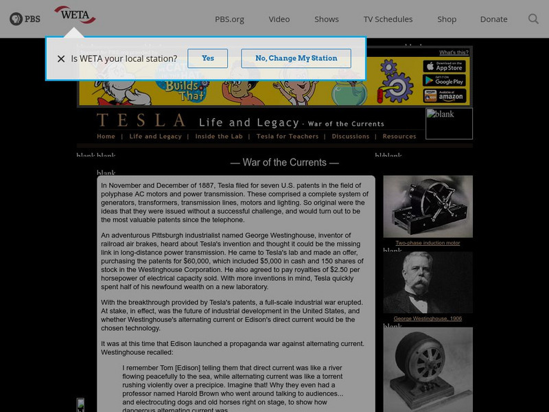 Pbs: War of the Currents Article Pbs: War of the Currents Article