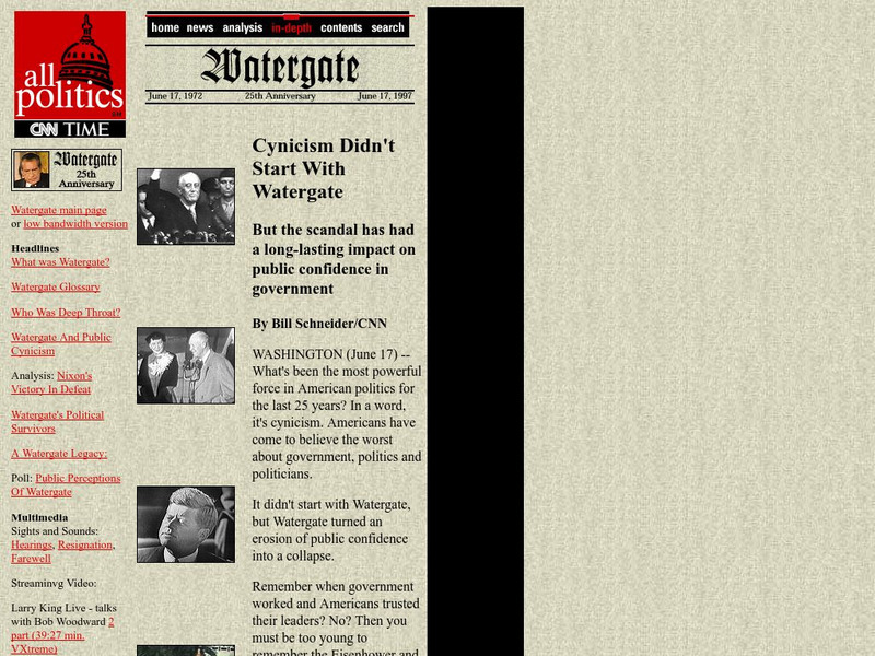 Cnn: Cynicism Didn't Start With Watergate Article Cnn: Cynicism Didn't Start With Watergate Article