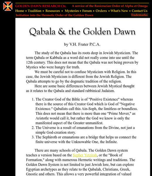 Golden Dawn Research Center: Qabala and the Golden Dawn Website Golden Dawn Research Center: Qabala and the Golden Dawn Website