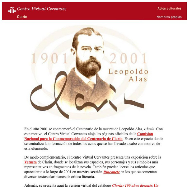 Centro Virtual Cervantes: Leopoldo Alas Handout