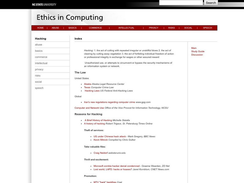 North Carolina State University: Hacking Handout North Carolina State University: Hacking Handout