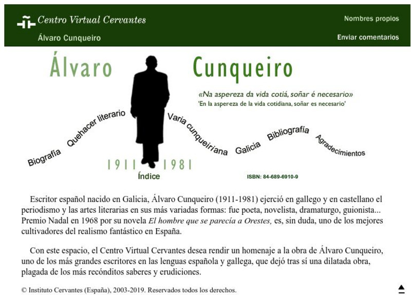 Centro Virtual Cervantes: Alvaro Cunqueiro Handout