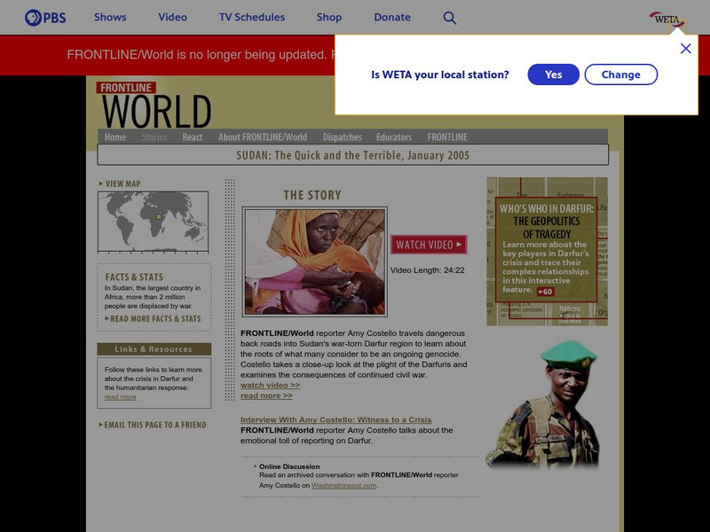 Frontline: Sudan: The Quick and the Terrible Activity Frontline: Sudan: The Quick and the Terrible Activity