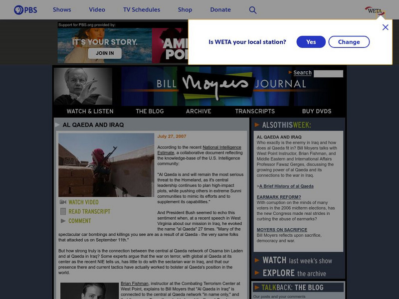 Bill Moyers Journal: Al Qaeda and Iraq Activity Bill Moyers Journal: Al Qaeda and Iraq Activity