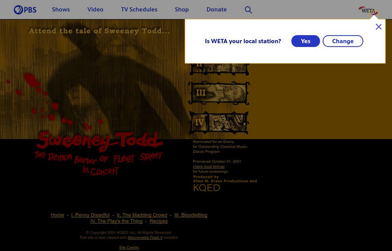 Pbs: Sweeny Todd: The Demon Barber of Fleet Street Website