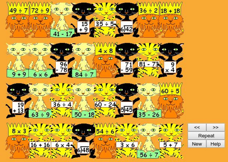 Mathcats: Long Line O' Math Cats Interactive Mathcats: Long Line O' Math Cats Interactive
