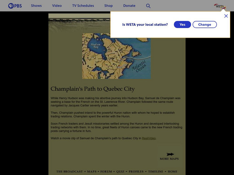 Empire of the Bay: Champlain's Path to Quebec Lesson Plan Empire of the Bay: Champlain's Path to Quebec Lesson Plan