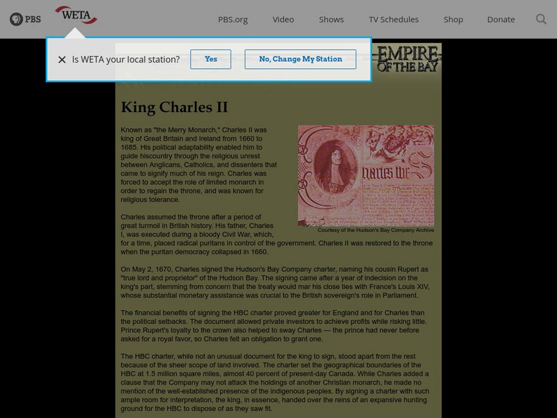 Empire of the Bay: King Charles Ii Handout