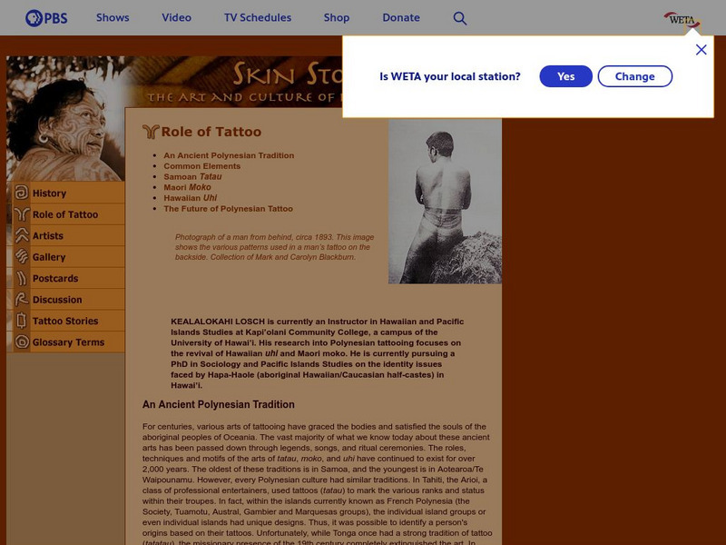 Pbs: Skin Stories the Art and Culture of Polynesian Tattoo Website Pbs: Skin Stories the Art and Culture of Polynesian Tattoo Website