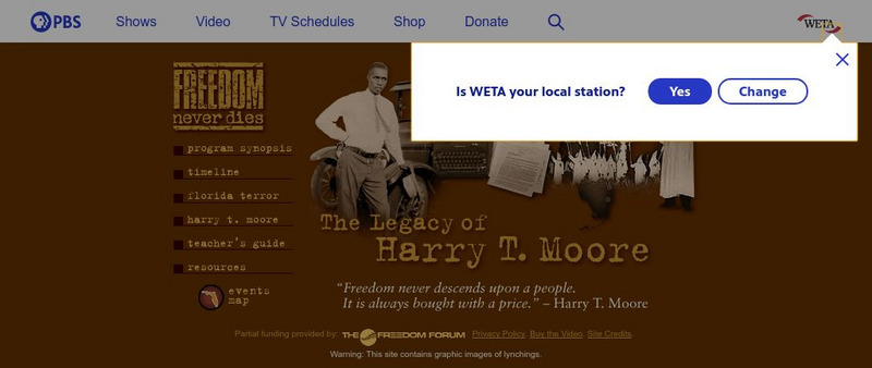 Pbs: The Legacy of Harry T. Moore Website Pbs: The Legacy of Harry T. Moore Website