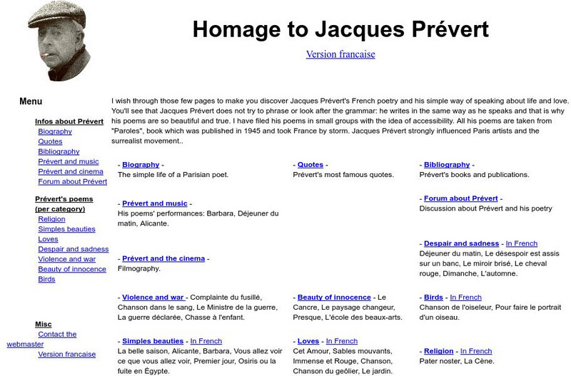Homage to Jacques Prevert Activity Homage to Jacques Prevert Activity