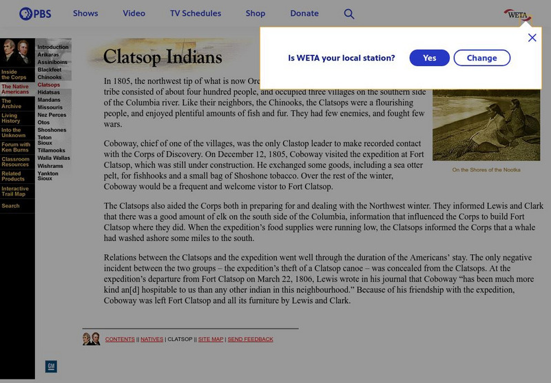 Pbs: Lewis and Clark: Clatsop Indians Activity Pbs: Lewis and Clark: Clatsop Indians Activity