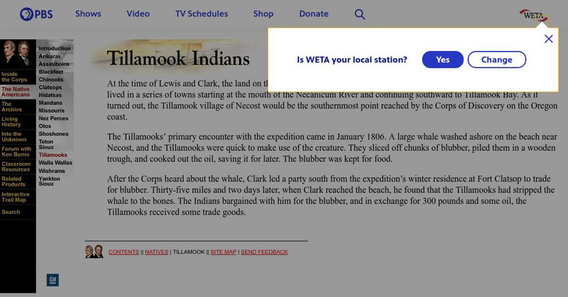 Pbs: Lewis and Clark: Tillamook Indians Activity Pbs: Lewis and Clark: Tillamook Indians Activity