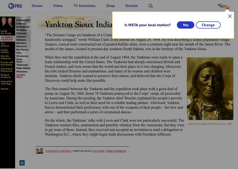 Pbs: Lewis and Clark: Yankton Sioux Indians Activity Pbs: Lewis and Clark: Yankton Sioux Indians Activity