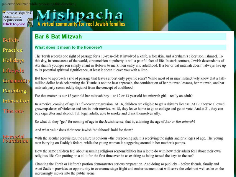 Bar & Bat Mitzvah Handout